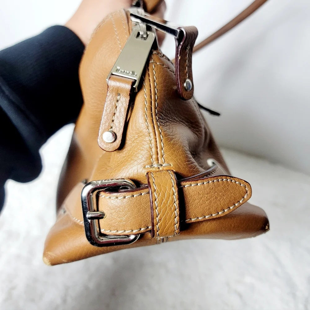 Tignanello Genuine Leather Tan Satchel Bag - Picture 8 of 13